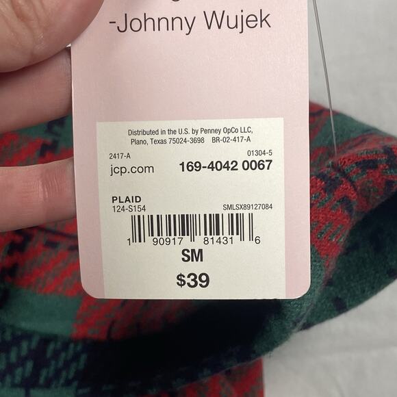 Johnny Wujek Skirt Women's Size Small Red Green Plaid Mini Stretch NEW - Picture 5 of 6
